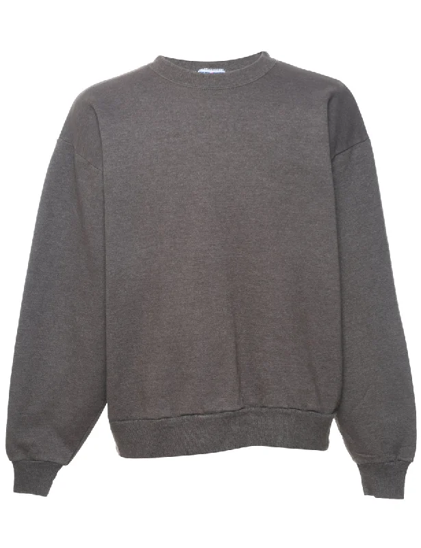 Tan Plain Sweatshirt - L Hoodie with Logo Branding Identity
