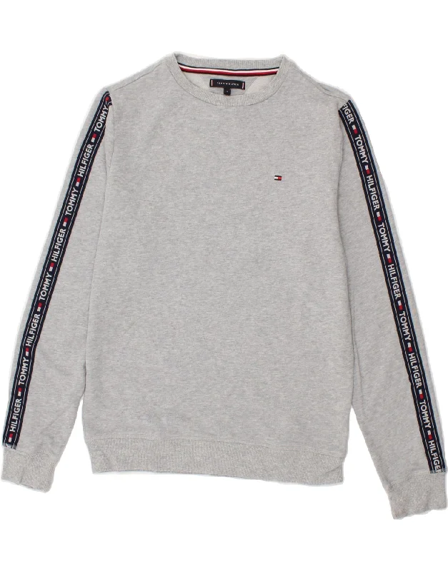 TOMMY HILFIGER Mens Graphic Sweatshirt Jumper Medium Grey Cotton Hoodie with Ribbed Cuffs Snug Fit Comfort TOMMY HILFIGER Mens Graphic Sweatshirt Jumper Medium Grey Cotton Hoodie with Ribbed Cuffs Snug Fit Comfort