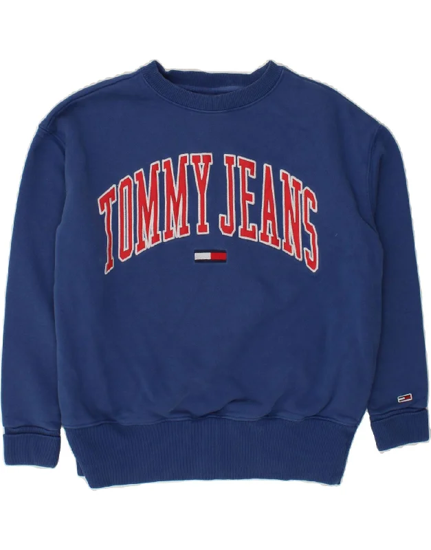 TOMMY HILFIGER Womens Graphic Sweatshirt Jumper UK 10 Small Navy Blue Hoodie with Magnetic Closure Innovative Modern TOMMY HILFIGER Womens Graphic Sweatshirt Jumper UK 10 Small Navy Blue Hoodie with Magnetic Closure Innovative Modern