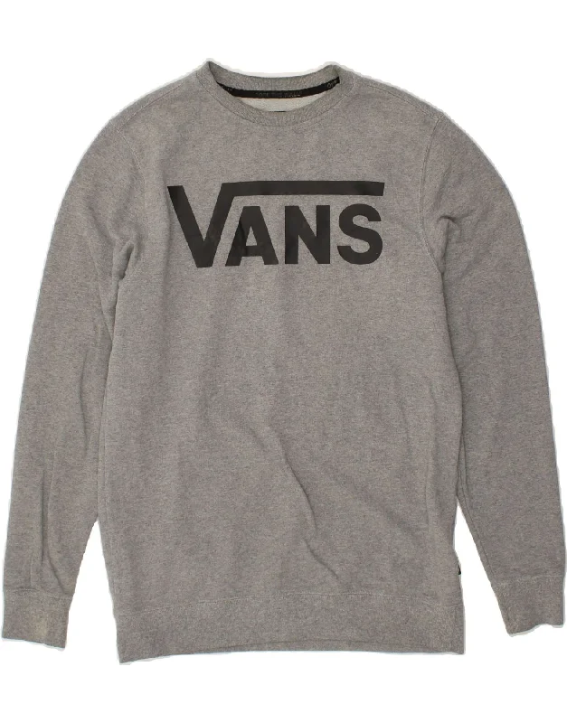 VANS Mens Graphic Sweatshirt Jumper Small Grey Cotton