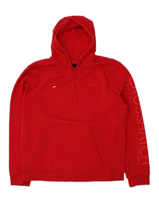 VINTAGE Mens Graphic Hoodie Jumper XL Red Cotton Hoodie with Camouflage Military Edgy VINTAGE Mens Graphic Hoodie Jumper XL Red Cotton Hoodie with Camouflage Military Edgy