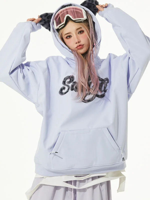 Women's SWAGLI Snow Fluffy Baggy Snow Hoodie With Cute Bear Ears Hoodie with Back Slit Movement Comfort Women's SWAGLI Snow Fluffy Baggy Snow Hoodie With Cute Bear Ears Hoodie with Back Slit Movement Comfort