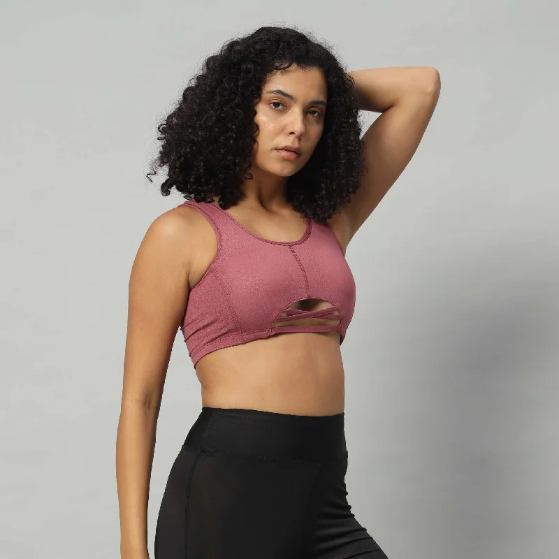 Dry Fit Bra Top with Criss Cross Front High Support Sports Bra