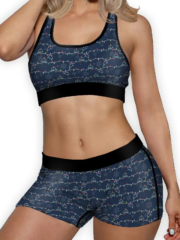 Christmas Lights Ellie Sports Bra Padded Push-Up Bra