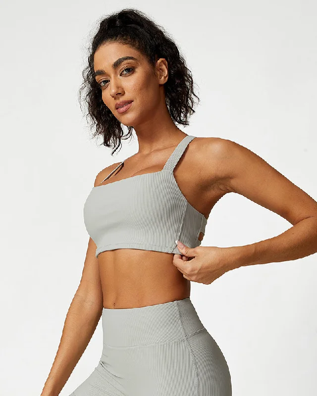 SheCurve®Comfort Ribbed Support Sports Bra Elegant Lace Lingerie