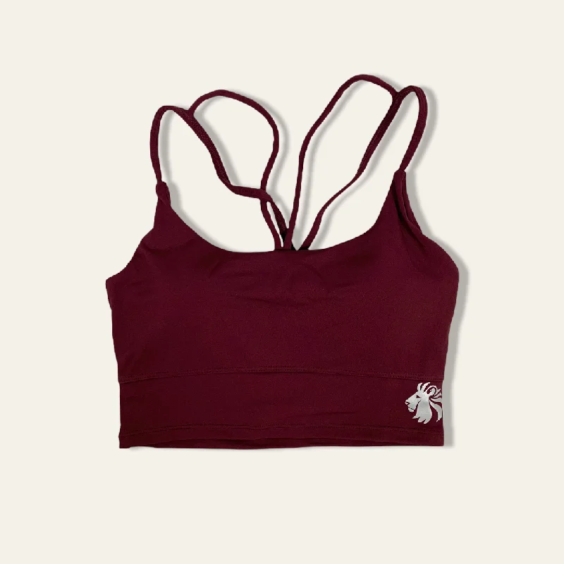 Evolve Long Line Sports Bra - Merlot Push-Up Bralette Set