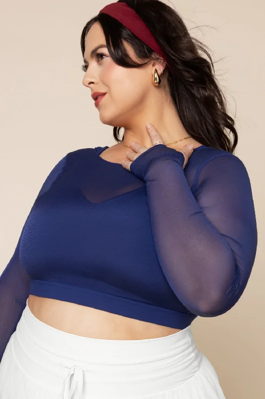 Coquette Long Sleeve Mesh Bra - Sapphire Active Wear Bra
