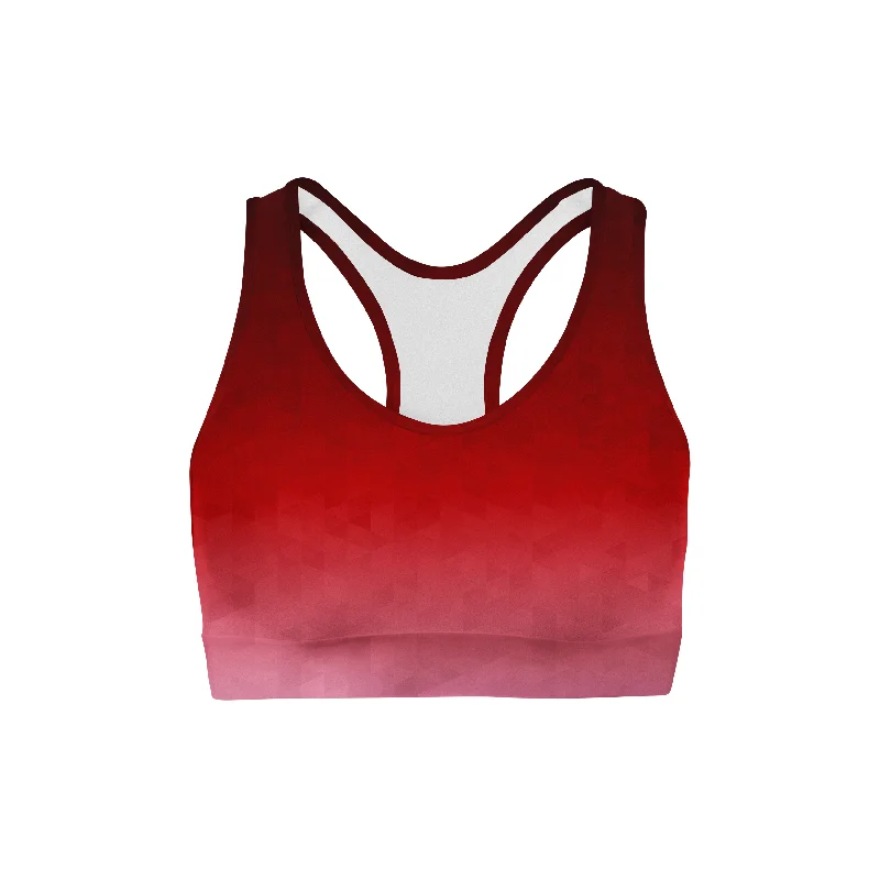 Crimson Triangles Sports Bra Soft Stretch Bra