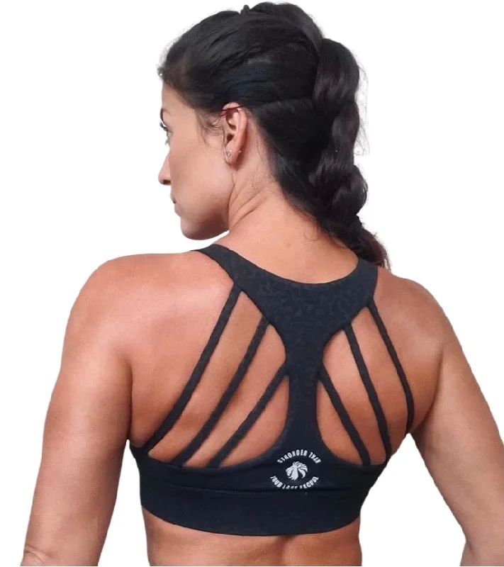 Empower Sports Bra - Black Leopard (Size Up) Light Seamless Bra
