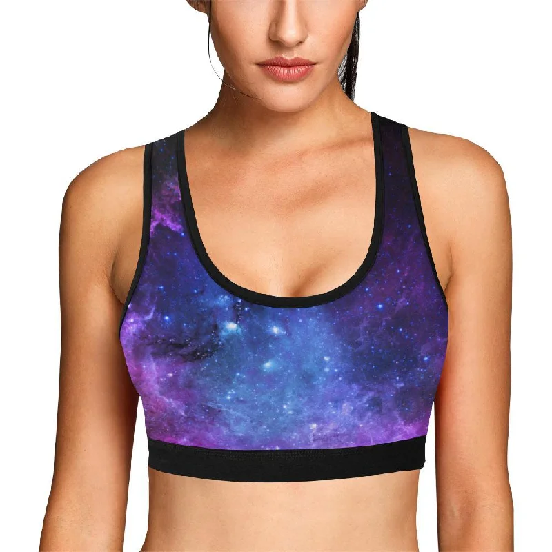 Geomagnetic Storm Galaxy Space Print Women Sports Bra Chic Lace Underwear