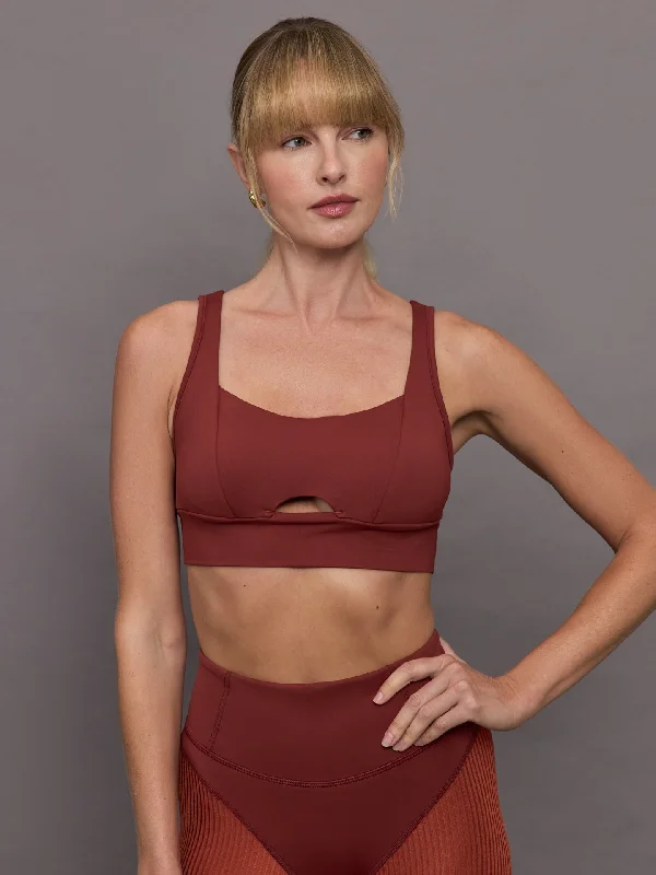 Verve Longline Bra - Terracotta Lace Back Bra