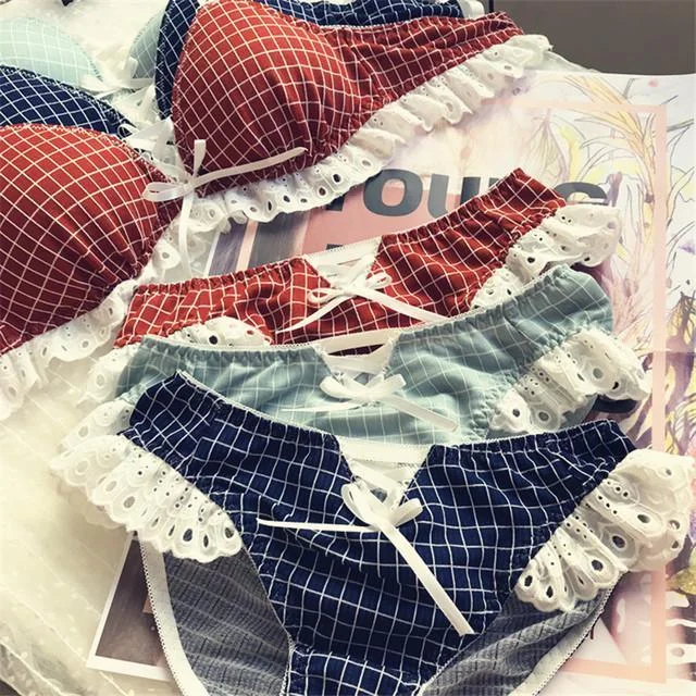 Japanese lattice lace-free bra set Active Support Bra
