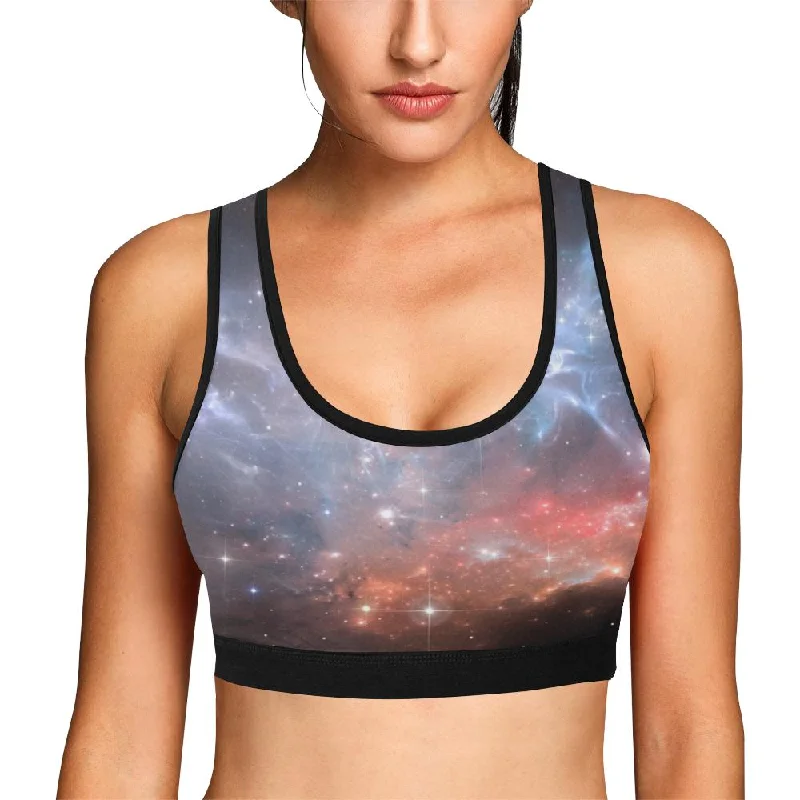 Light Geomagnetic Storm Galaxy Space Print Women Sports Bra Casual Bralette Set