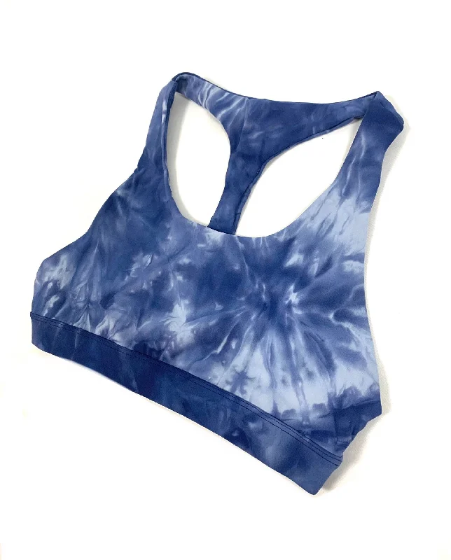 Limitless Sports Bra - Blue Sky Tie-Dye Sexy Mesh Bra