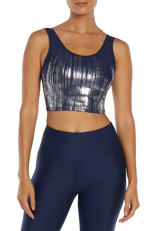 Marley Long Sports Bra - Naval Academy Soft Mesh Bra