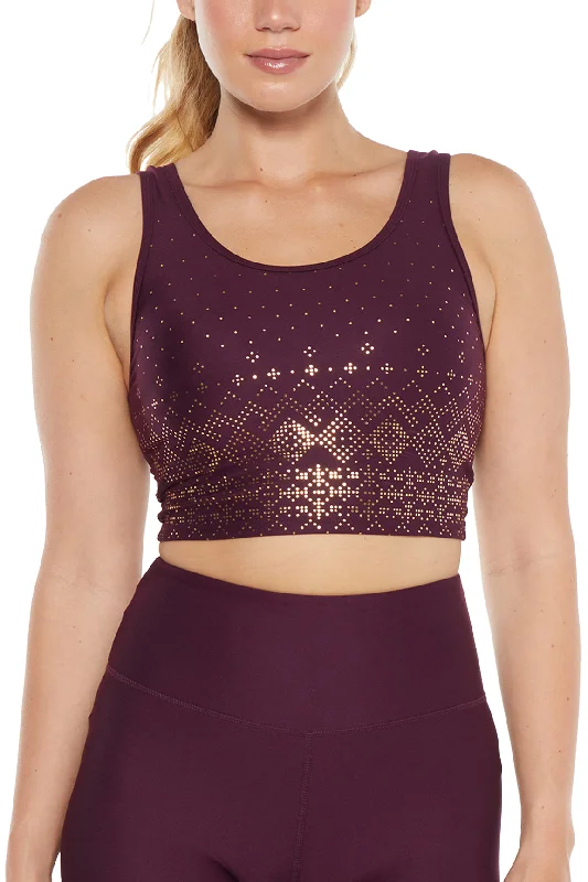 Marley Long Sports Bra - Potent Purple Adjustable Comfort Bra