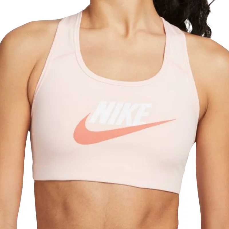 Nike Dri-FIT Swoosh Women Medium-Support Graphic Sports Bra - Atmosphere/White/Madder Root Lightly Padded Bra