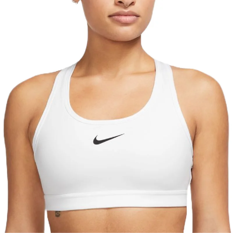 Nike Swoosh Medium Support Women's Padded Sports Bra - White/Stone Mauve/Black Padded Push-Up Bra Nike Swoosh Medium Support Women's Padded Sports Bra - White/Stone Mauve/Black Padded Push-Up Bra
