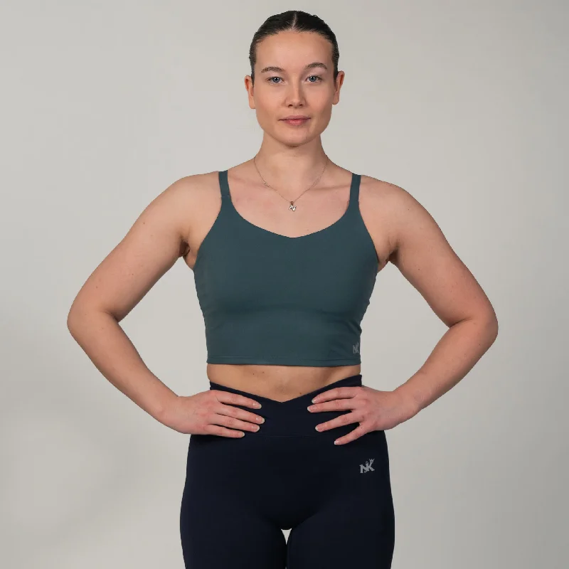 Snugberry Top Green - Inbuilt Bra Minimalist Wireless Bra