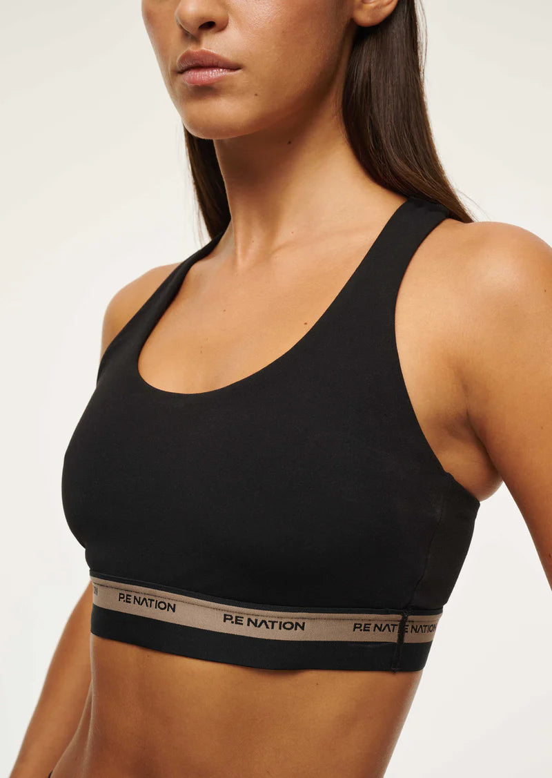P.E. Nation Avant Sports Bra - Black Lightly Padded Bra