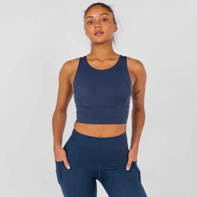 Pixie High Support Bra/Top - Blue Seamless Sports Bra