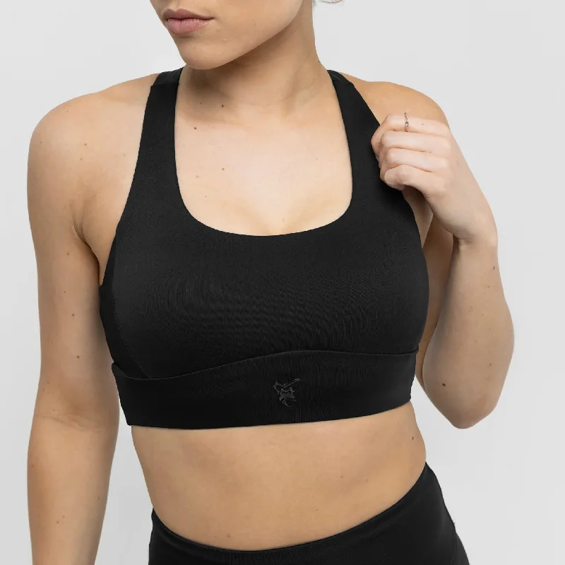Unstoppable Sports Bra Black Fashionable Push-Up Bra