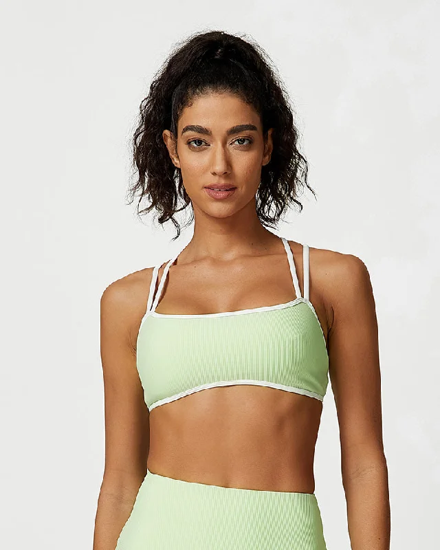 SheCurve®Ribbed Strappy Support Sports Bra Supportive Cotton Bra