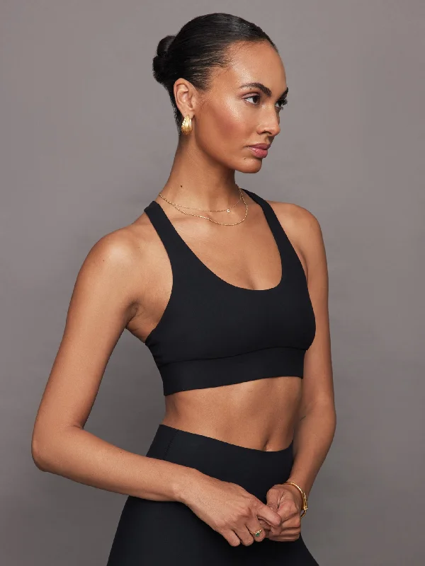 Scoop Racerback Bra in Melt - Black Seamless Sports Bra