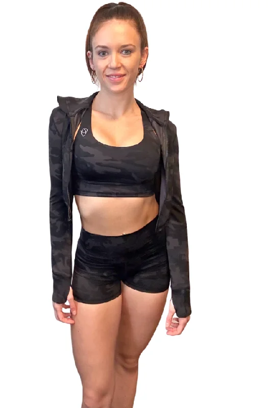 Imperial Black Camo Sports Bra Elegant Lace Lingerie