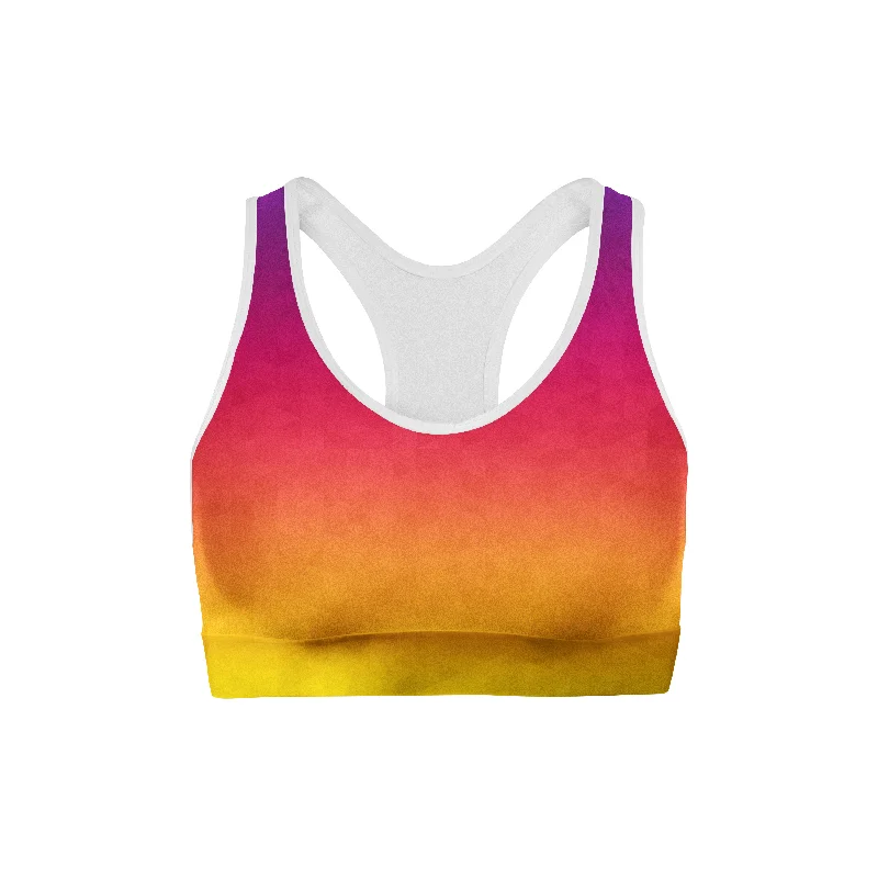 Sunset Triangles Sports Bra Comfortable Active Bra