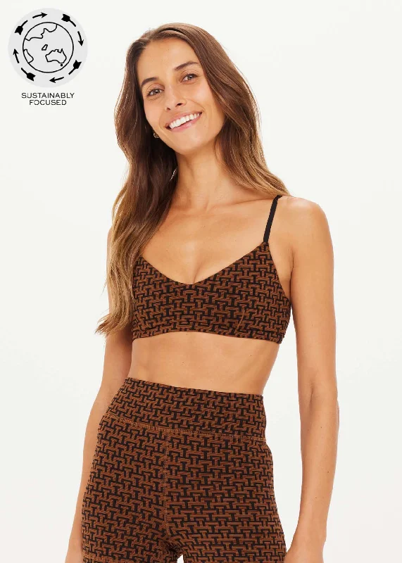 The Upside Obsidian Ballet Bra - Tobacco Push-Up Bralette Set