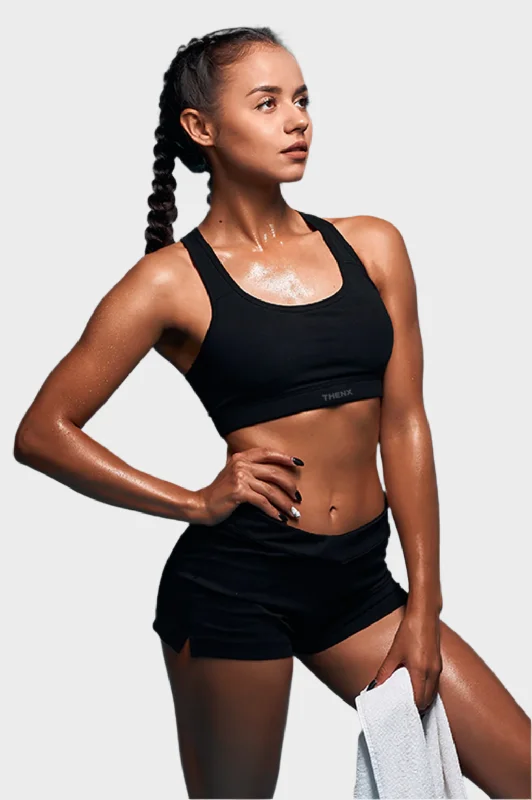 Thenx Sports Bra I - Black Sleek Sports Bra
