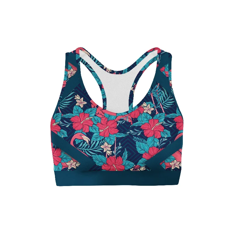 Tropical Flamingo Sports Bra Sexy Underwire Bra