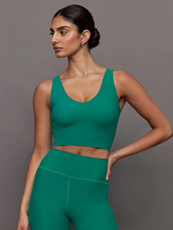 V-Neck Longline Bra in Melt - Malachite Stylish Lace Bralette