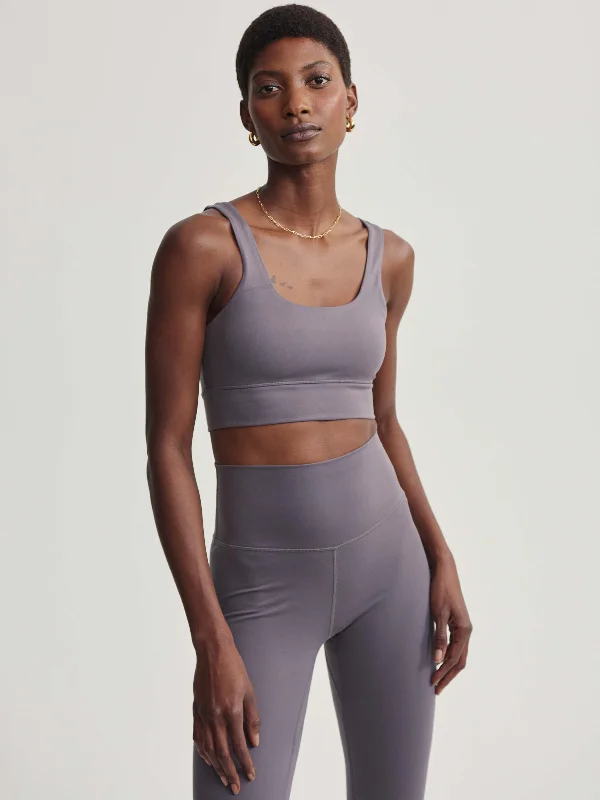 Varley Freesoft Cori Bra - Dark Gull Grey Sleek Sports Bra