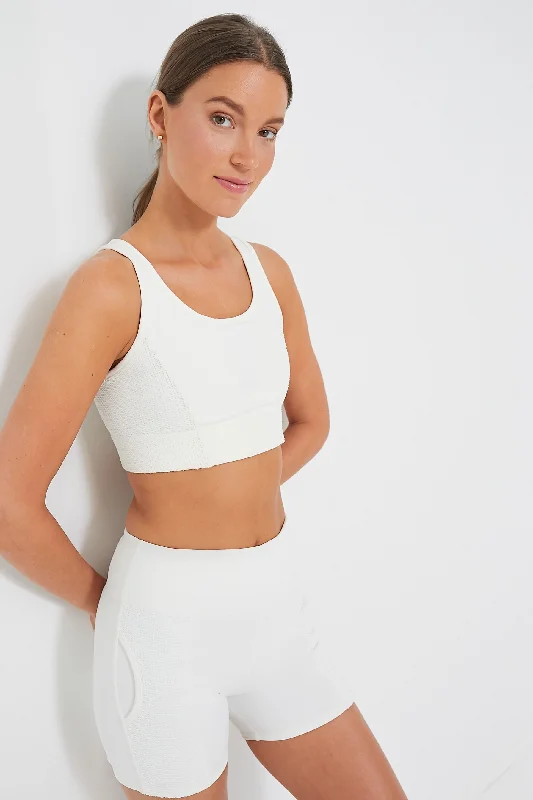 White Cane Jean Sports Bra Chic Lace Bra