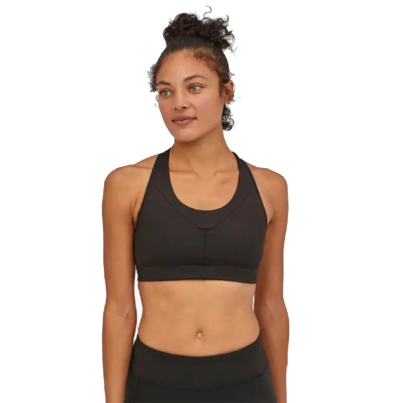 Womens Patagonia Wild Trails Sports Bra - Black Seamless Wireless Bra