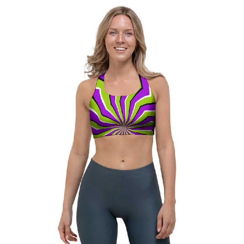 Zigzag Optical illusion Sports Bra Adjustable Bra Straps