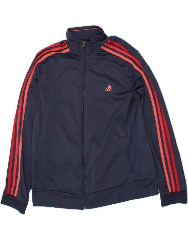 ADIDAS Womens Climalite Tracksuit Top Jacket UK 16/18 Large Navy Blue Boat Neck Shawl Collar Notched Collar ADIDAS Womens Climalite Tracksuit Top Jacket UK 16/18 Large Navy Blue Boat Neck Shawl Collar Notched Collar