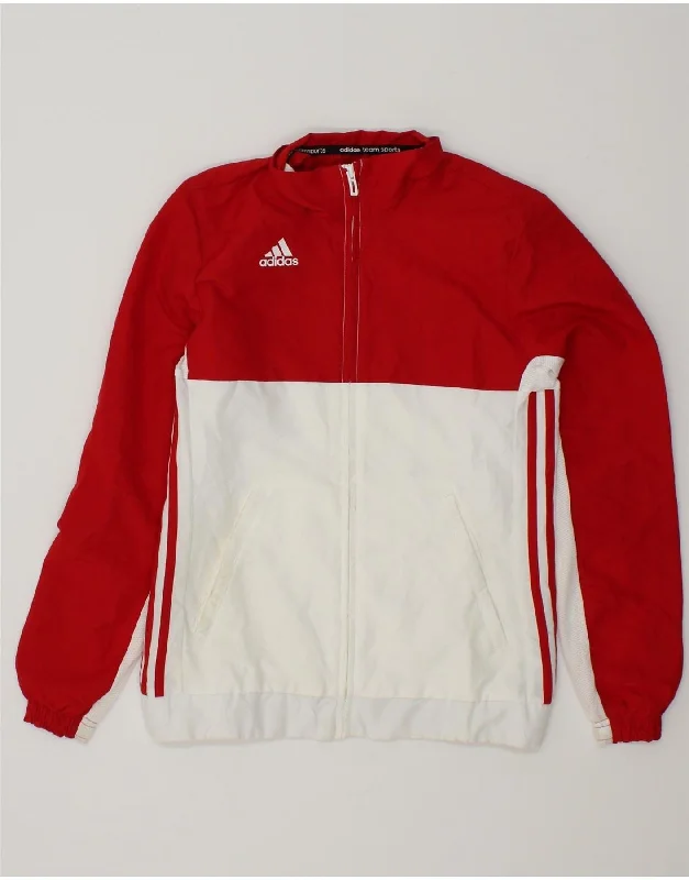ADIDAS Womens Climalite Tracksuit Top Jacket UK 4/6 XS Red Colourblock Rayon Fabric Velvet Fabric Corduroy Fabric ADIDAS Womens Climalite Tracksuit Top Jacket UK 4/6 XS Red Colourblock Rayon Fabric Velvet Fabric Corduroy Fabric