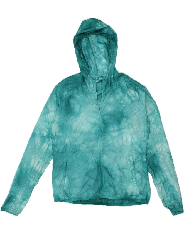 ADIDAS Womens Hooded Tracksuit Top Jacket UK 12 Medium Turquoise Tie Dye Hooded Jacket Caped Jacket Shawl Collar Jacket ADIDAS Womens Hooded Tracksuit Top Jacket UK 12 Medium Turquoise Tie Dye Hooded Jacket Caped Jacket Shawl Collar Jacket
