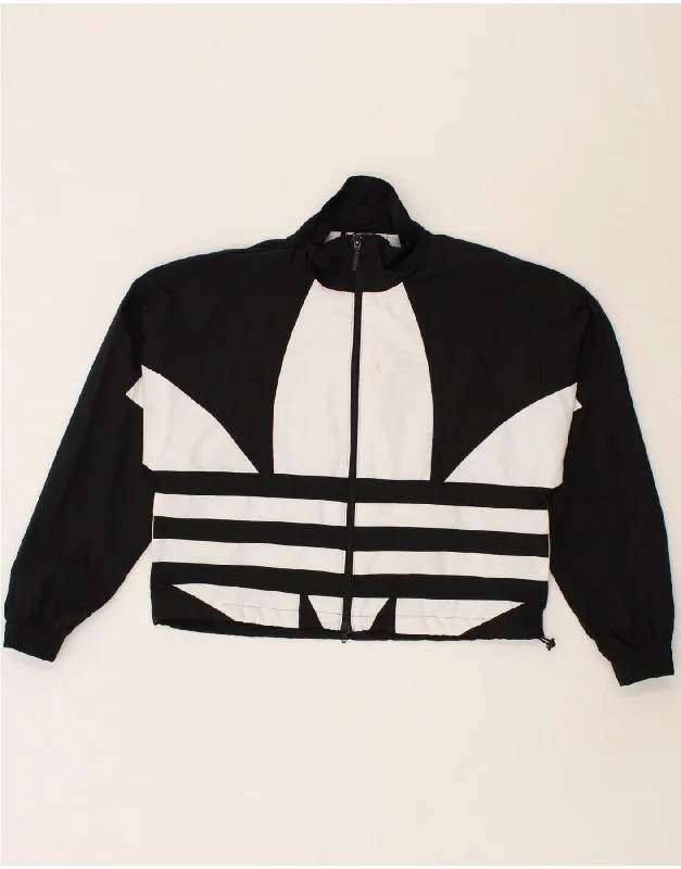 ADIDAS Womens Oversized Graphic Tracksuit Top Jacket UK 8 Small Black Jacket Blazer Coat ADIDAS Womens Oversized Graphic Tracksuit Top Jacket UK 8 Small Black Jacket Blazer Coat