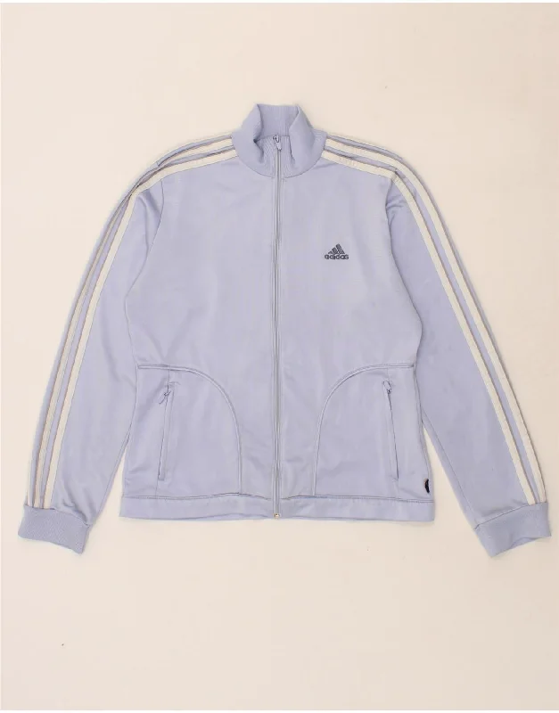 ADIDAS Womens Tracksuit Top Jacket UK 12 Medium Purple Polyester Denim Jacket Leather Jacket Suede Jacket