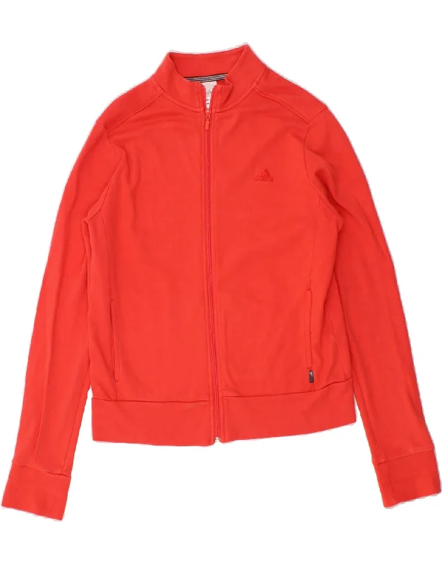 ADIDAS Womens Tracksuit Top Jacket UK 16 Large Red Cotton Welt Pockets Slit Pockets Flap Pockets ADIDAS Womens Tracksuit Top Jacket UK 16 Large Red Cotton Welt Pockets Slit Pockets Flap Pockets