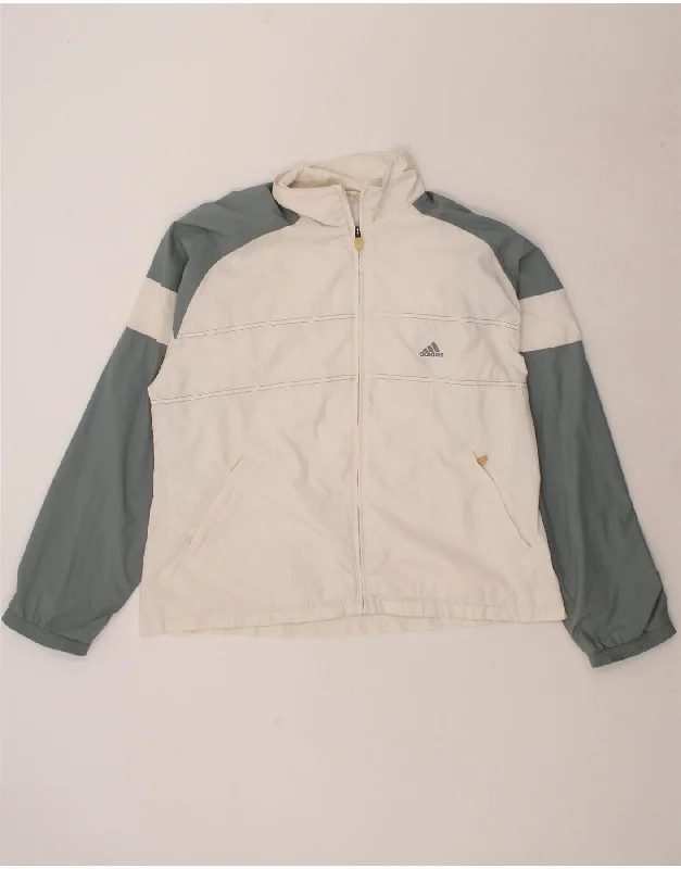 ADIDAS Womens Tracksuit Top Jacket UK 20 2XL Beige Colourblock Polyamide Fitted Jacket Loose Jacket Oversized Jacket ADIDAS Womens Tracksuit Top Jacket UK 20 2XL Beige Colourblock Polyamide Fitted Jacket Loose Jacket Oversized Jacket