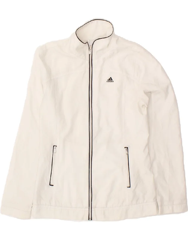 ADIDAS Womens Tracksuit Top Jacket UK 8 Small White Polyester Cotton Jacket Linen Jacket Terry Jacket ADIDAS Womens Tracksuit Top Jacket UK 8 Small White Polyester Cotton Jacket Linen Jacket Terry Jacket