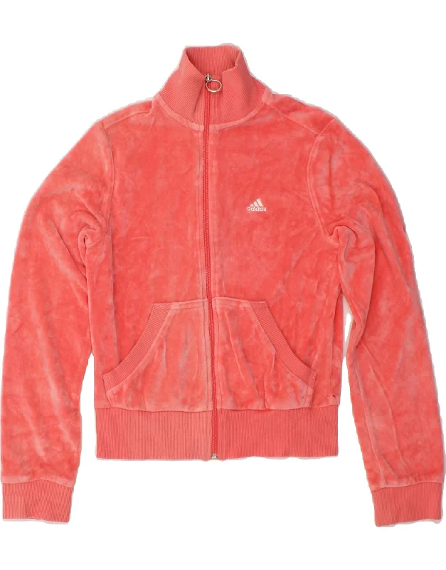 ADIDAS Womens Velour Tracksuit Top Jacket UK 8 Small Pink Cotton Fleece Jacket Down Jacket Parka ADIDAS Womens Velour Tracksuit Top Jacket UK 8 Small Pink Cotton Fleece Jacket Down Jacket Parka