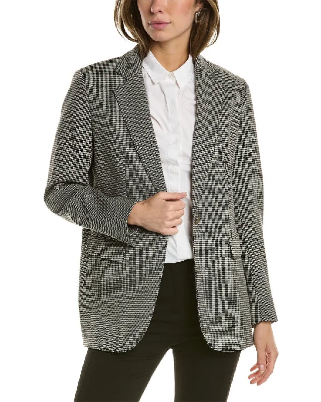Anne Klein Notch Collar Jacket Nylon Fabric Polyester Fabric Spandex Fabric