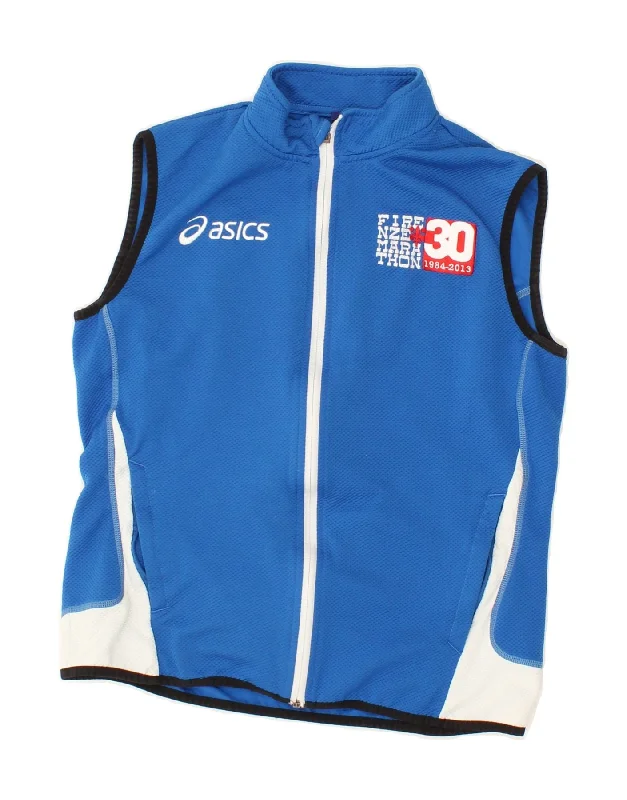 ASICS Womens Graphic Sleeveless Tracksuit Top Jacket UK 14 Medium Blue Appliqued Jacket Beaded Jacket Sequined Jacket ASICS Womens Graphic Sleeveless Tracksuit Top Jacket UK 14 Medium Blue Appliqued Jacket Beaded Jacket Sequined Jacket