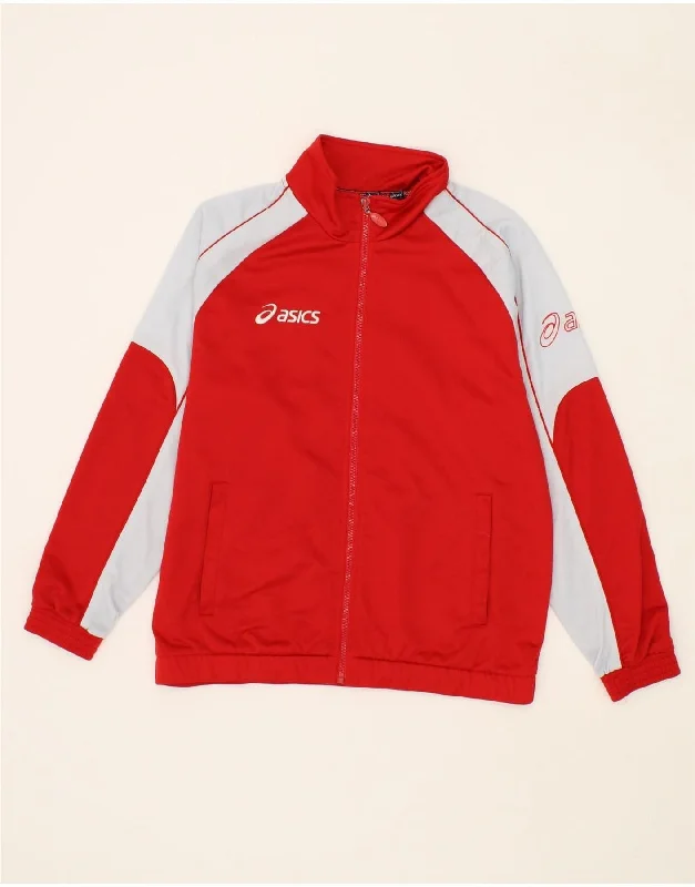 ASICS Womens Tracksuit Top Jacket UK 14 Medium Red Colourblock Polyester Wool Jacket Cashmere Jacket Tweed Jacket ASICS Womens Tracksuit Top Jacket UK 14 Medium Red Colourblock Polyester Wool Jacket Cashmere Jacket Tweed Jacket